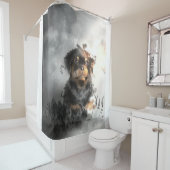 Funny Rottweiler Welppy Digital Art Geschenk Duschvorhang (Beispiel)