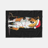 Funny Rough Collie Christmas Graphics Dog Lights L Fleecedecke (Vorderseite (Horizontal))