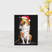 Funny Rough Collie Christmas Graphics Dog Lights L Karte (Gelbe Blume)