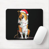 Funny Rough Collie Christmas Graphics Dog Lights L Mousepad (Mit Mouse)