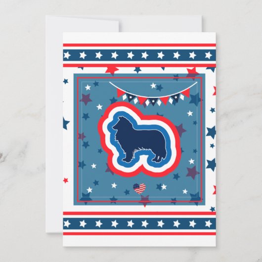 Funny Rough Collie Feuerwerke 4. Juli GRILLEN Part Einladung (Vorderseite)