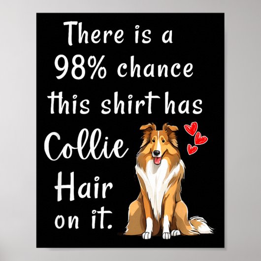 Funny Rough Collies 98% Chance Shirt Has Hair Roug Poster (Vorne)