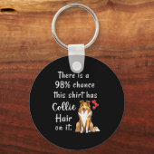 Funny Rough Collies 98% Chance Shirt Has Hair Roug Schlüsselanhänger (Vorderseite)