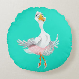 Funny Round Pillow Ballerina Duck - Ihre Farben Rundes Kissen
