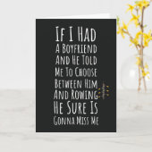 Funny Rowing Cards Boot Ladys Rowboat Racing Oars Karte (Gelbe Blume)