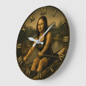 Funny Rowing Mona Lisa Crew Racing Gift Große Wanduhr (Winkel)