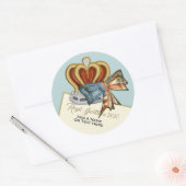 Funny Royal Wedding Crown Runder Aufkleber (Umschlag)