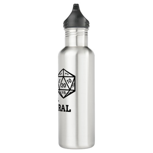 Funny RPG D20 Shirt All Natural Game Retro T Shirt Edelstahlflasche (Rechts)