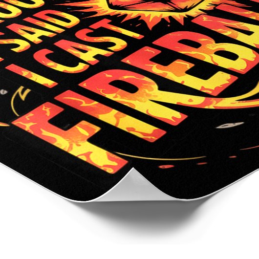 Funny Rpg I Cast Fireball Quote With Wizard Hat An Poster (Ecke)