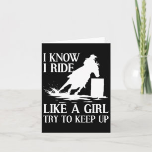 Funny Rrel Racing Geschenk für Frauen Pferderennen Karte
