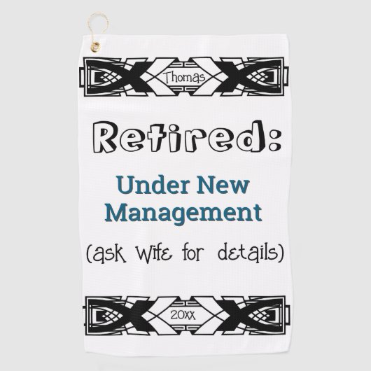 Funny Rtirement Jog No more Work Celebration Golfhandtuch (Vorderseite)