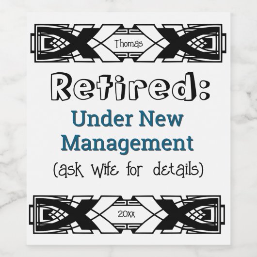 Funny Rtirement Jog No more Work Celebration Weinetikett (Einzelnes Label)