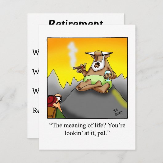 Funny Rtirement-Party Einladungen (Vorne/Hinten)