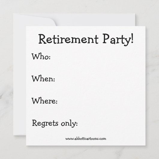 Funny Rtirement-Party Einladungen (Rückseite)