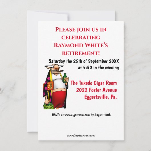 Funny Rtirement-Party Einladungen (Rückseite)