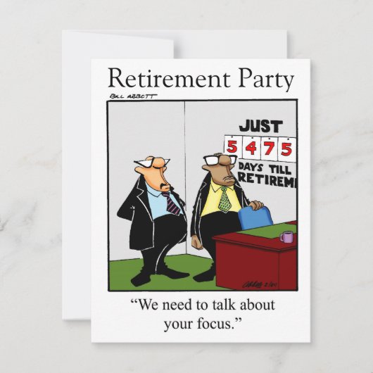Funny Rtirement-Party Einladungen (Vorderseite)