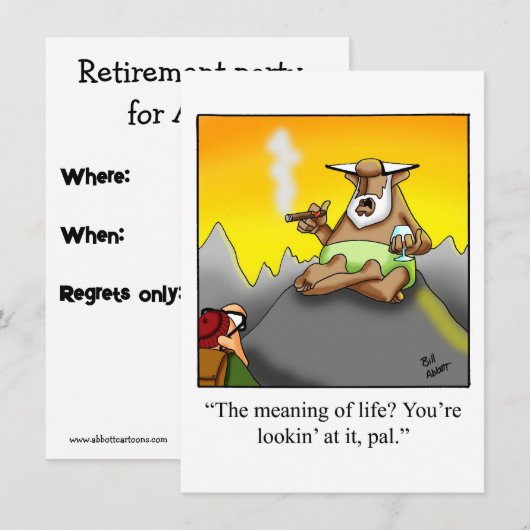 Funny Rtirement-Party Einladungen (Vorne/Hinten)