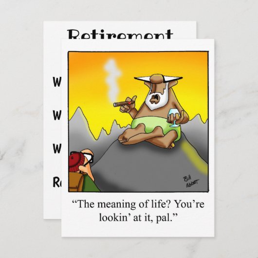 Funny Rtirement-Party Einladungen (Vorne/Hinten)