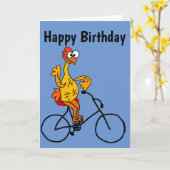 Funny Rubber Chicken Riding Bicycle Karte (Gelbe Blume)