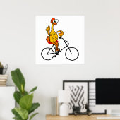 Funny Rubber Chicken Riding Bicycle Poster (Heimbüro)