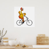 Funny Rubber Chicken Riding Bicycle Poster (Küche)