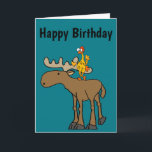 Funny Rubber Chicken Riding Elche Cartoon Karte<br><div class="desc">Humorvolle Fun,  einzigartiger Gummihühner-Cartoon ist fantastisch für Elchliebhaber,  Hühnerfreunde und Satire-Liebhaber.</div>