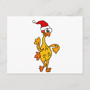 Funny Rubber Chicken Weihnachts-Cartoon Feiertagspostkarte