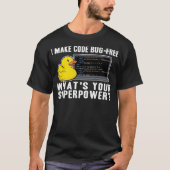 Funny Rubber Duck Debugging Superpower Coding Labo T-Shirt (Vorderseite)