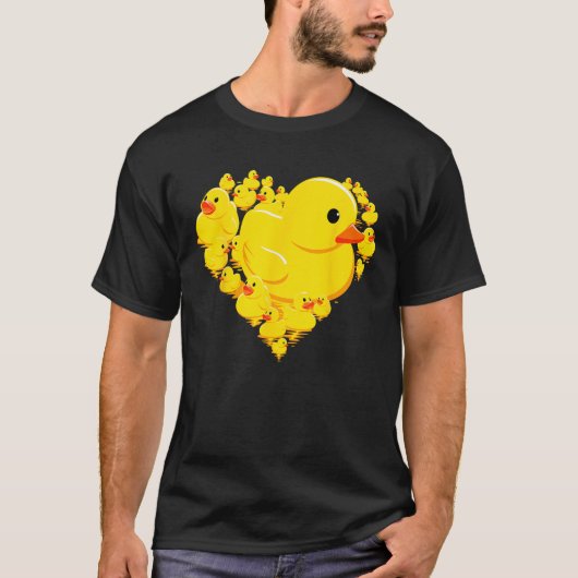 Funny Rubber Duck Hearts Quack Ducky Valentine s D T-Shirt (Vorderseite)