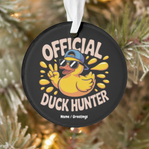 Funny Rubber Duck Junting Cruise Squad Laughs Ornament
