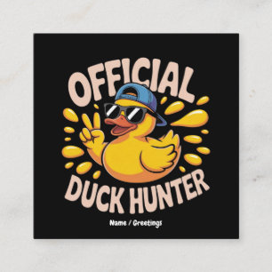 Funny Rubber Duck Junting Cruise Squad Laughs Quadratische Visitenkarte