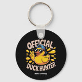 Funny Rubber Duck Junting Cruise Squad Laughs Schlüsselanhänger (Vorderseite)