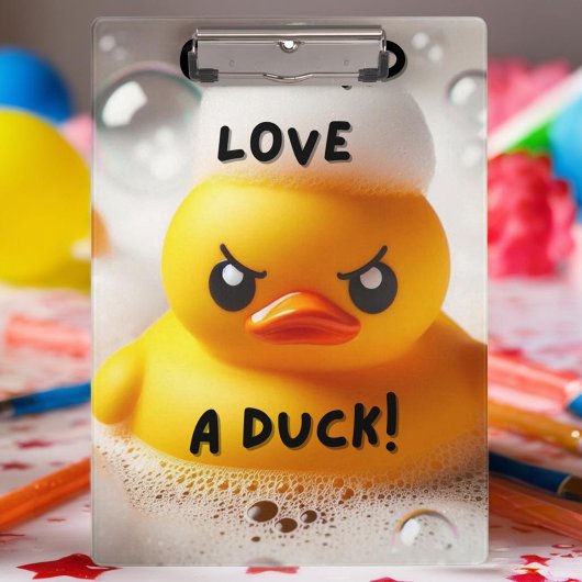 Funny Rubber Duck Lord Liebe A Duck Quote Klemmbrett