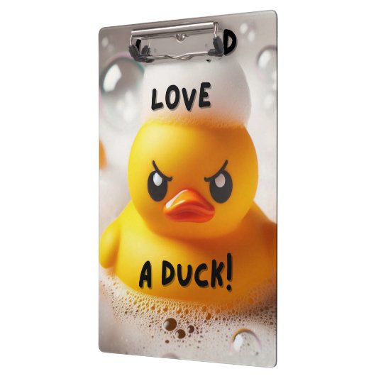 Funny Rubber Duck Lord Liebe A Duck Quote Klemmbrett (Links)