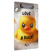 Funny Rubber Duck Lord Liebe A Duck Quote Klemmbrett (Rechts)