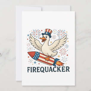 Funny Rubber Duck USA Patriotic Firequacker 4. Feiertagskarte