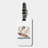 Funny Rubber Duck USA Patriotic Firequacker 4. Gepäckanhänger (Vorderseite vertikal)