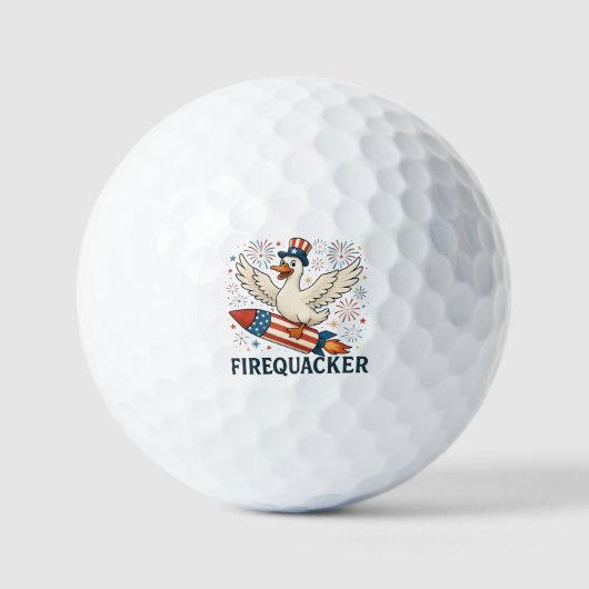 Funny Rubber Duck USA Patriotic Firequacker 4. Golfball (Vorderseite)