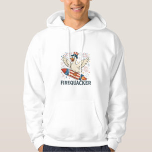 Funny Rubber Duck USA Patriotic Firequacker 4. Hoodie