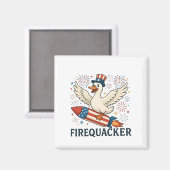 Funny Rubber Duck USA Patriotic Firequacker 4. Magnet (Vorderseite/Rückseite)
