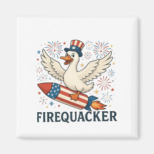Funny Rubber Duck USA Patriotic Firequacker 4. Magnet