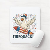 Funny Rubber Duck USA Patriotic Firequacker 4. Mousepad (Mit Mouse)