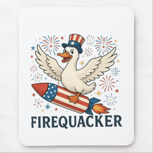Funny Rubber Duck USA Patriotic Firequacker 4. Mousepad