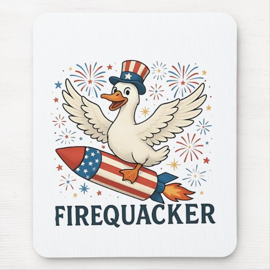 Funny Rubber Duck USA Patriotic Firequacker 4. Mousepad (Vorne)