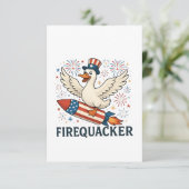 Funny Rubber Duck USA Patriotic Firequacker 4. Save The Date (Stehend Vorderseite)