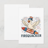 Funny Rubber Duck USA Patriotic Firequacker 4. Save The Date (Vorne/Hinten)