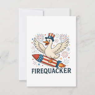 Funny Rubber Duck USA Patriotic Firequacker 4. Save The Date
