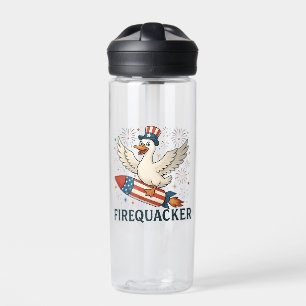 Funny Rubber Duck USA Patriotic Firequacker 4. Trinkflasche