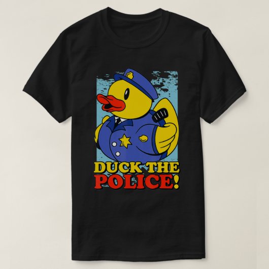 Funny Rubber Duckie Duck The Police Taking A Bath  T-Shirt (Design vorne)