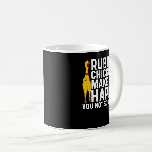 Funny Rubber Hühnergeschenk Männer Frauen Rubber H Kaffeetasse (VorderseiteRechts)